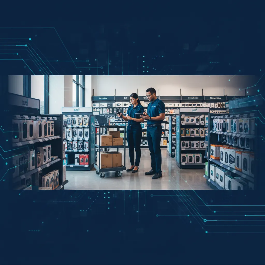 Retail inventory management - store staff conducting inventory count