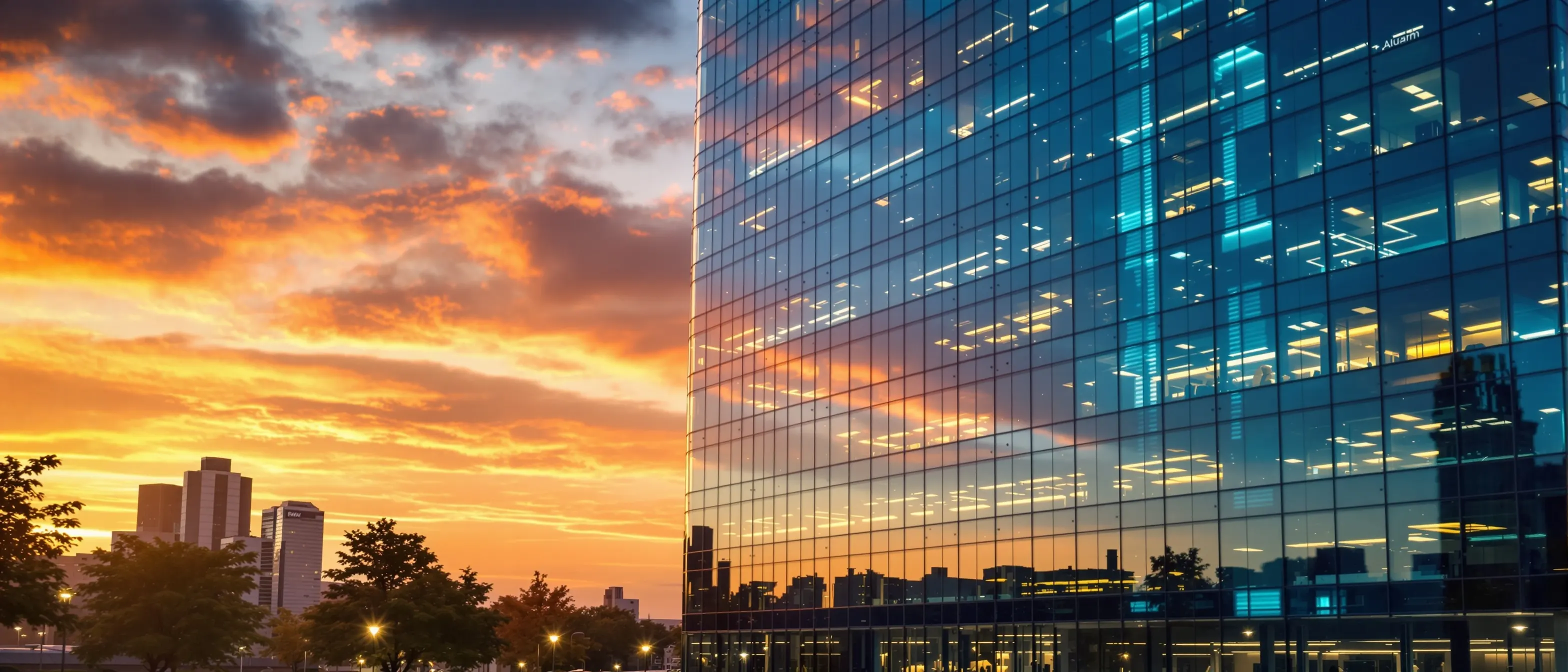 CPCON corporate headquarters building at golden hour - global leader in asset management and inventory solutions