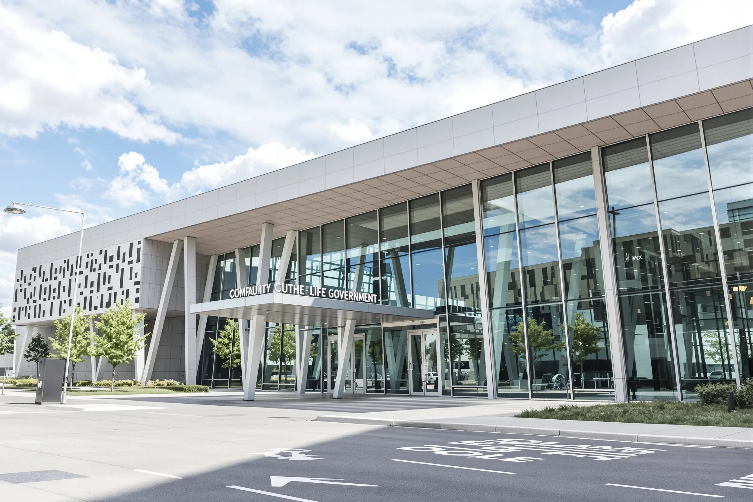 Government office building with modern IT infrastructure and public sector facilities for GASB-compliant capital asset inventory