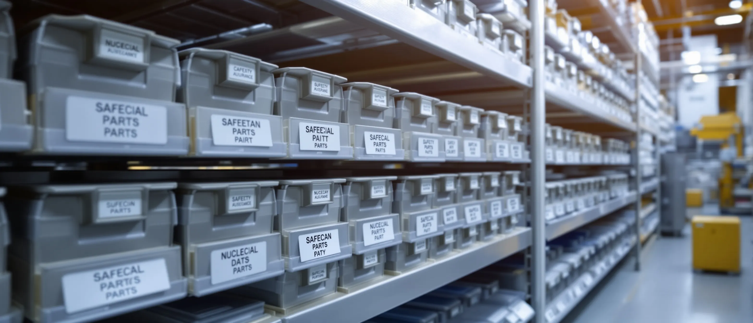 Nuclear plant storeroom with quality-assured materials